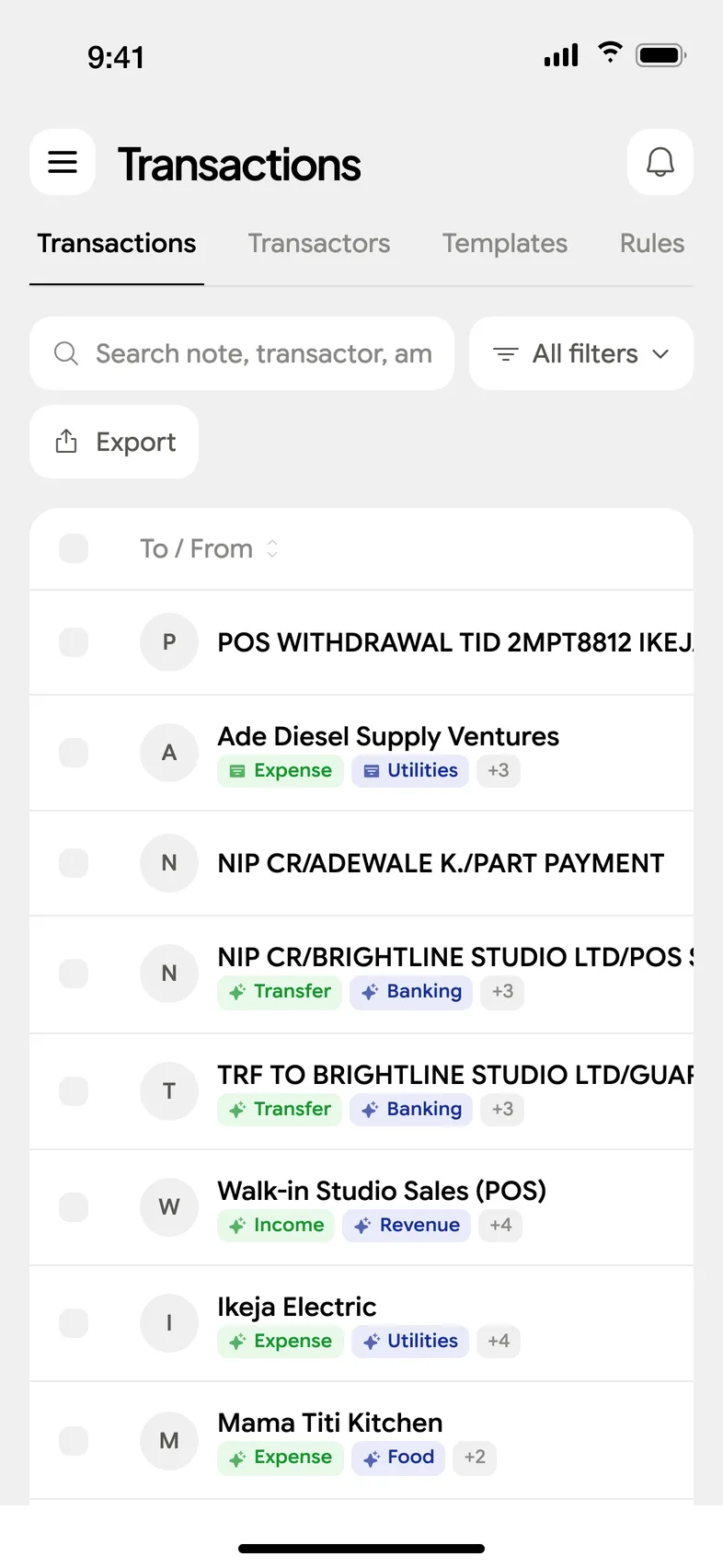 Cashlook: Every transaction, sorted