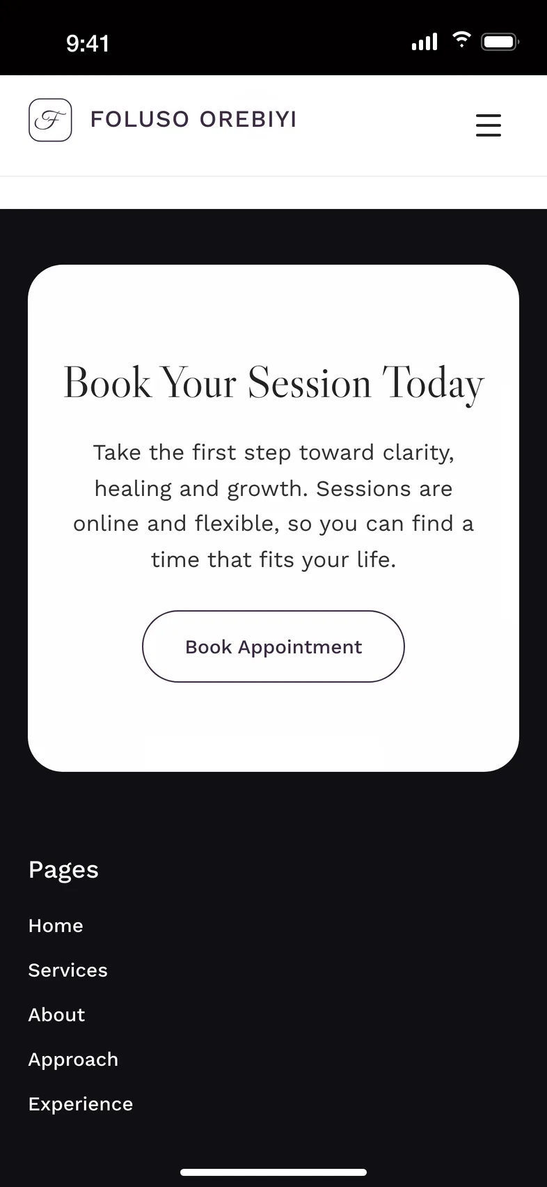 Foluso Orebiyi: Book a session